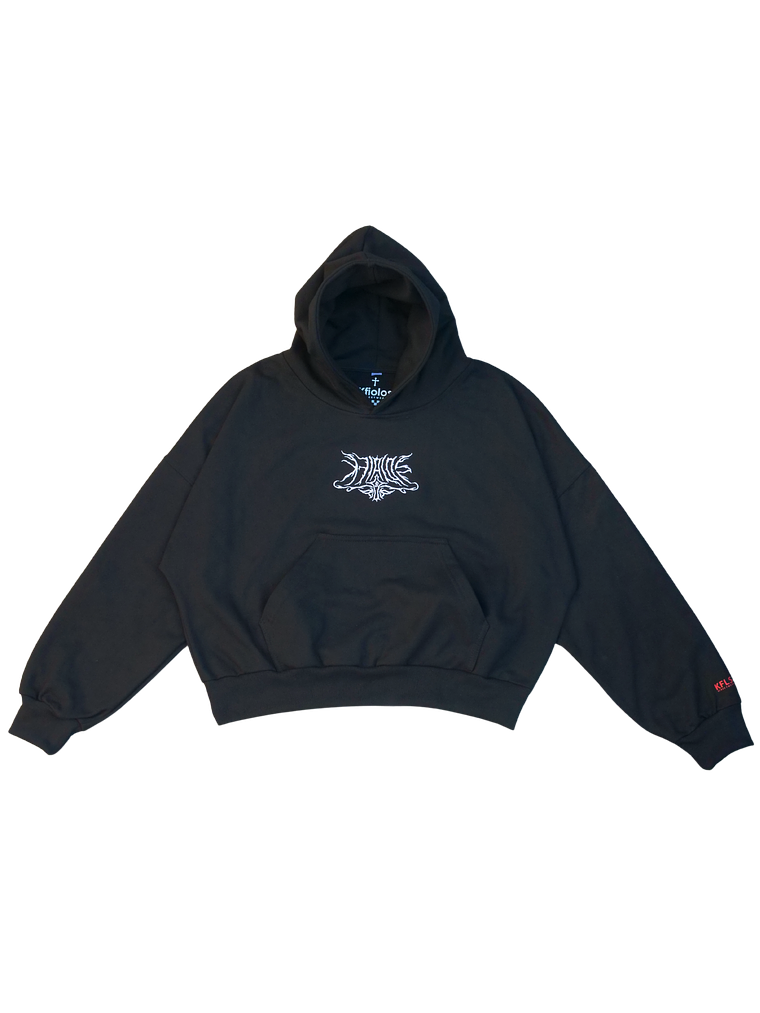 HOODIE KFIOLOS TRIBAL BLACK / BOXY FIT 1