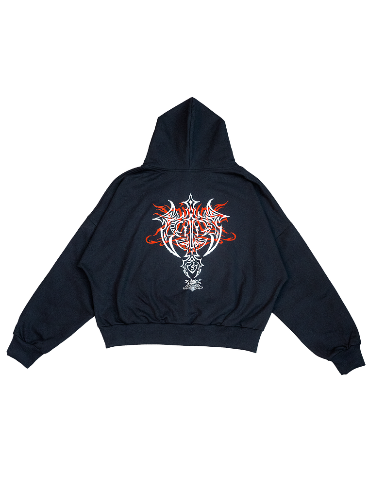 HOODIE KFIOLOS TRIBAL BLACK / BOXY FIT 6
