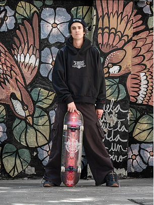 HOODIE KFIOLOS TRIBAL BLACK / BOXY FIT