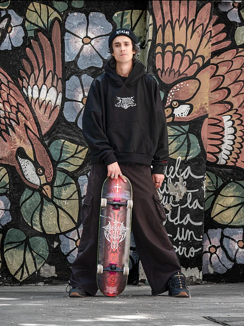 HOODIE KFIOLOS TRIBAL BLACK / BOXY FIT