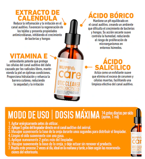 NUP! Pets Care Limpiador Ótico Probiótico 50 ml
