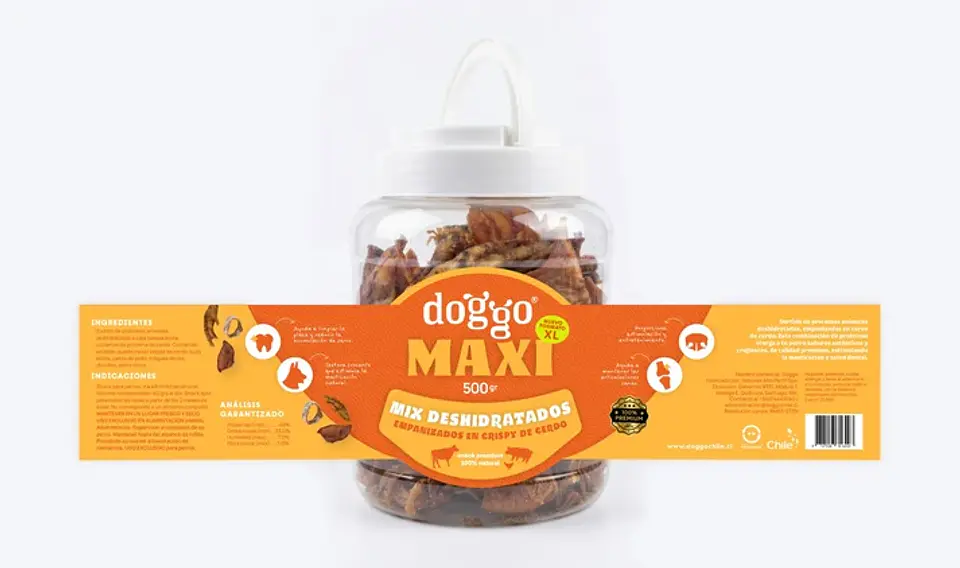 Doggo Bucket Mix de Deshidratados en Crispy de Cerdo 500 g 2