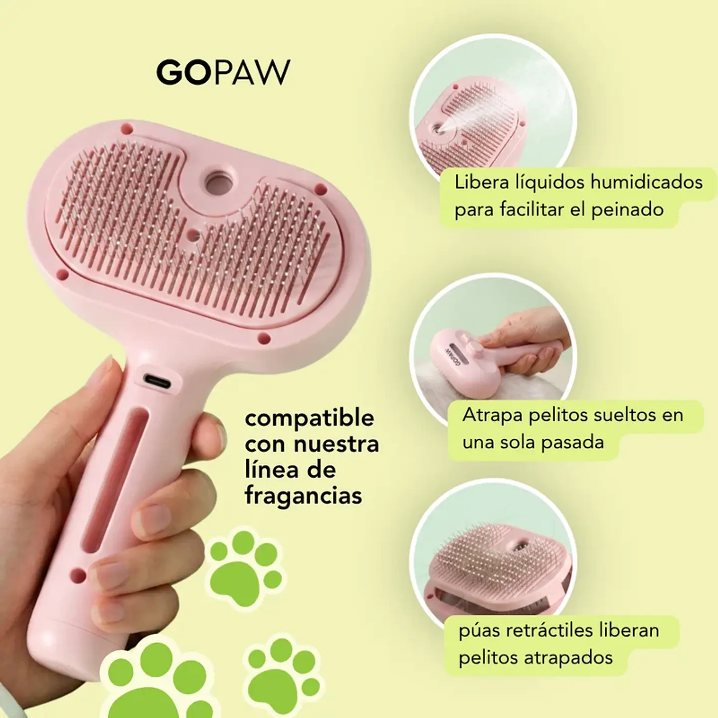 Go Paw Magic Brush Cepillo Humidificador para Mascotas 3