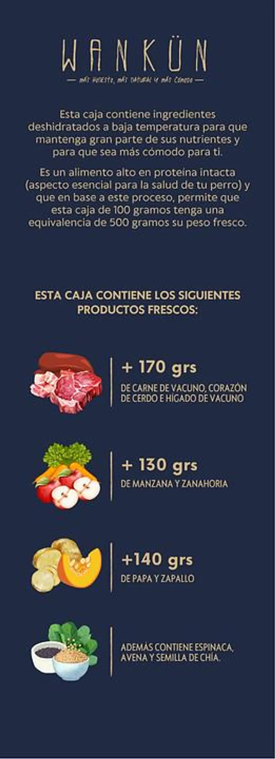Wankün Alimento Natural Carne & Cerdo 100 g 6