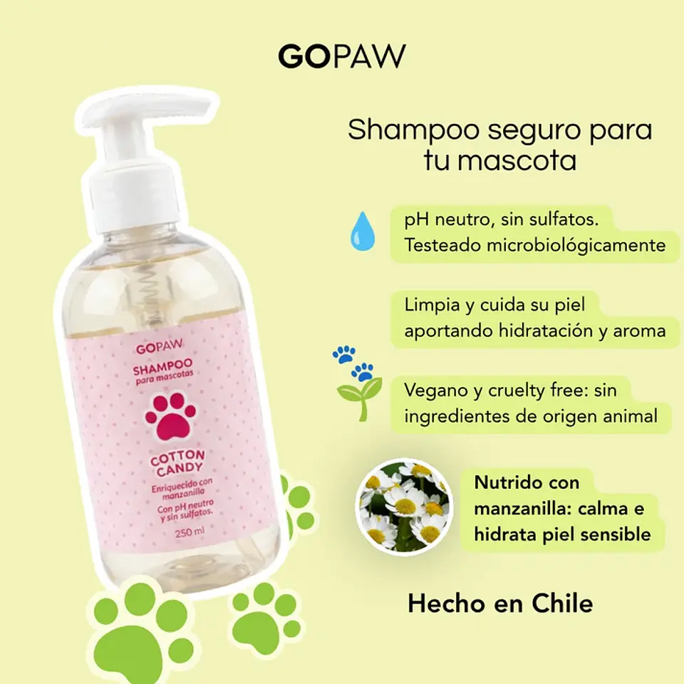 Go Paw Shampoo sin Sulfatos Cotton Candy 250 ml 3