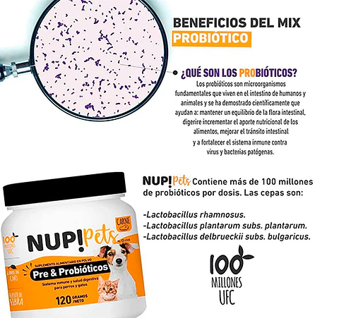 NUP! Pets Pre & Probióticos Salmón 120 g