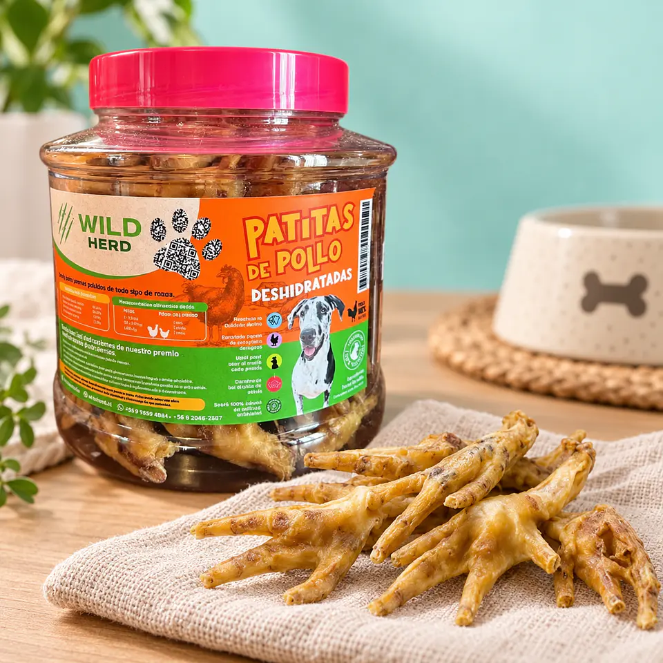 Wild Herd Patitas de Pollo Deshidratadas 35 un · 525 g 2