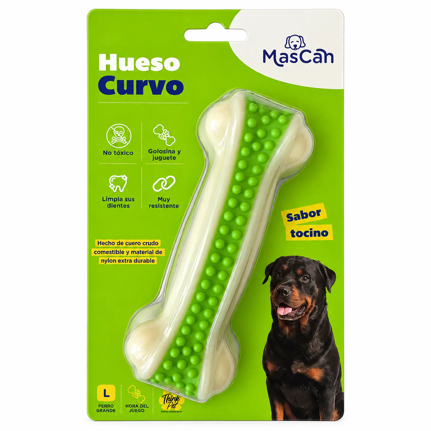 Mascan Hueso Curvo Verde Talla L · 16 cm 5