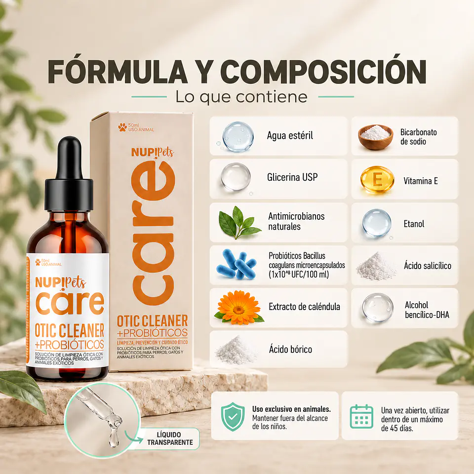 NUP! Pets Care Limpiador Ótico Probiótico 50 ml 9
