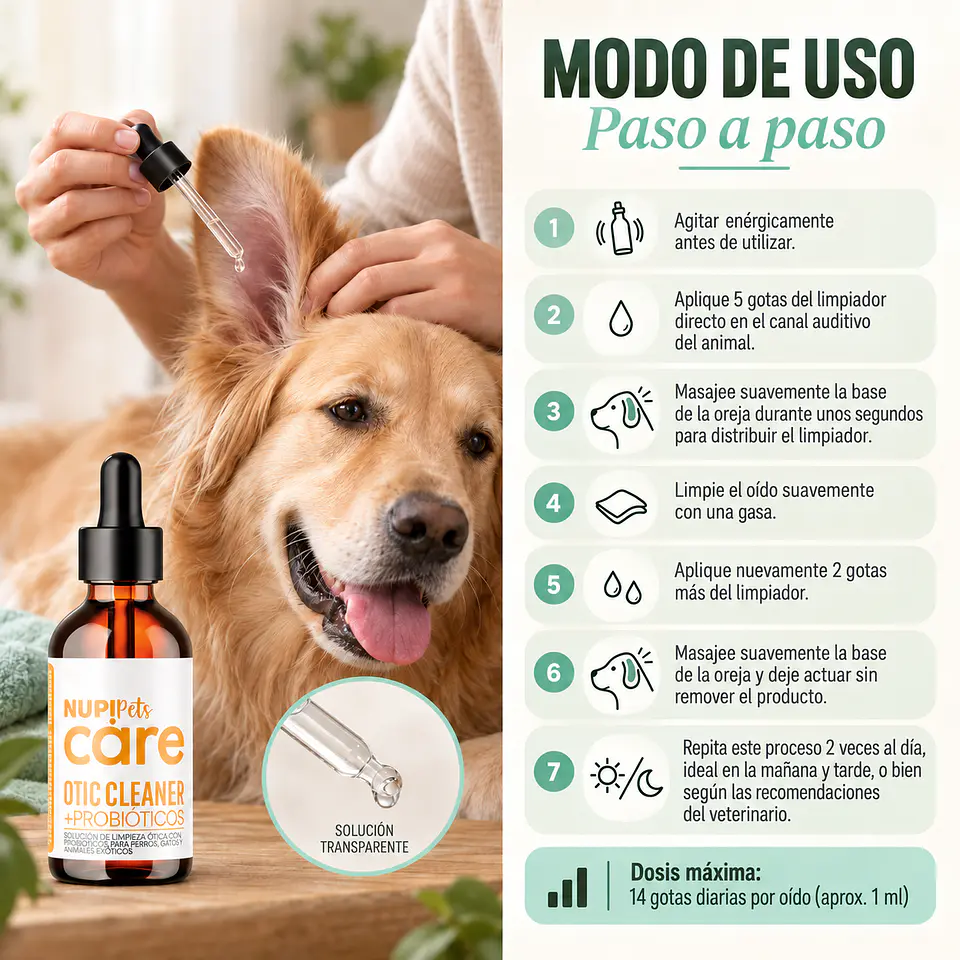NUP! Pets Care Limpiador Ótico Probiótico 50 ml 3