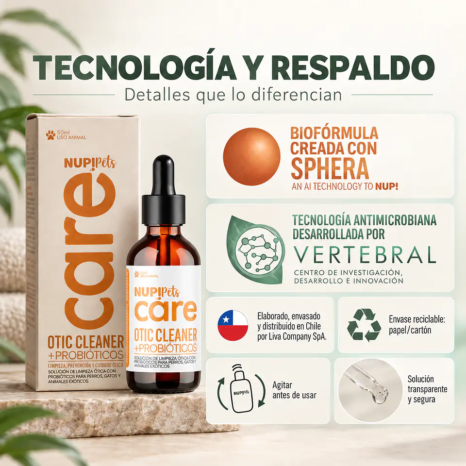 NUP! Pets Care Limpiador Ótico Probiótico 50 ml 5