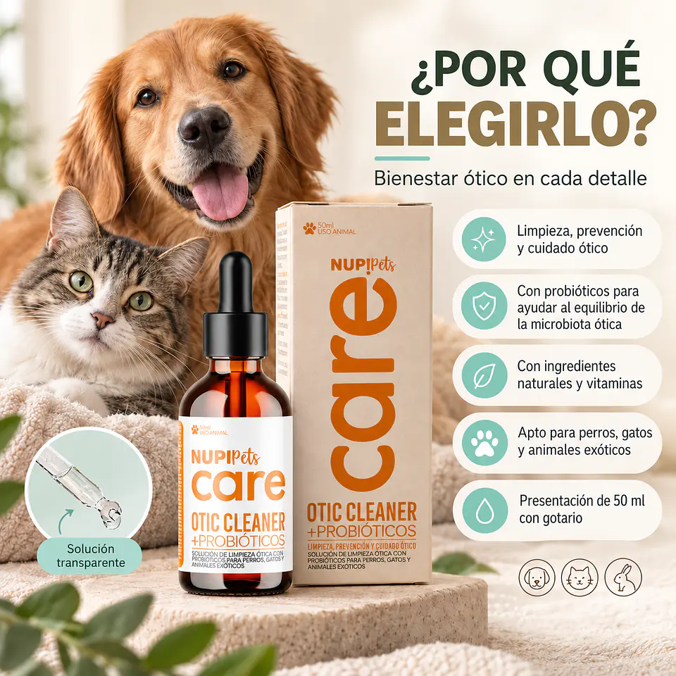 NUP! Pets Care Limpiador Ótico Probiótico 50 ml 6
