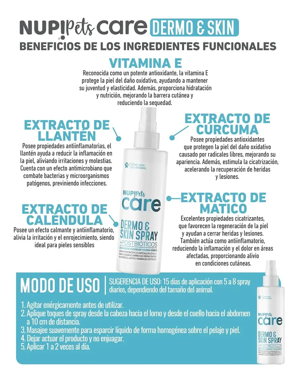 NUP! Pets Care Dermo & Skin Spray Postbiótico 100 ml 5