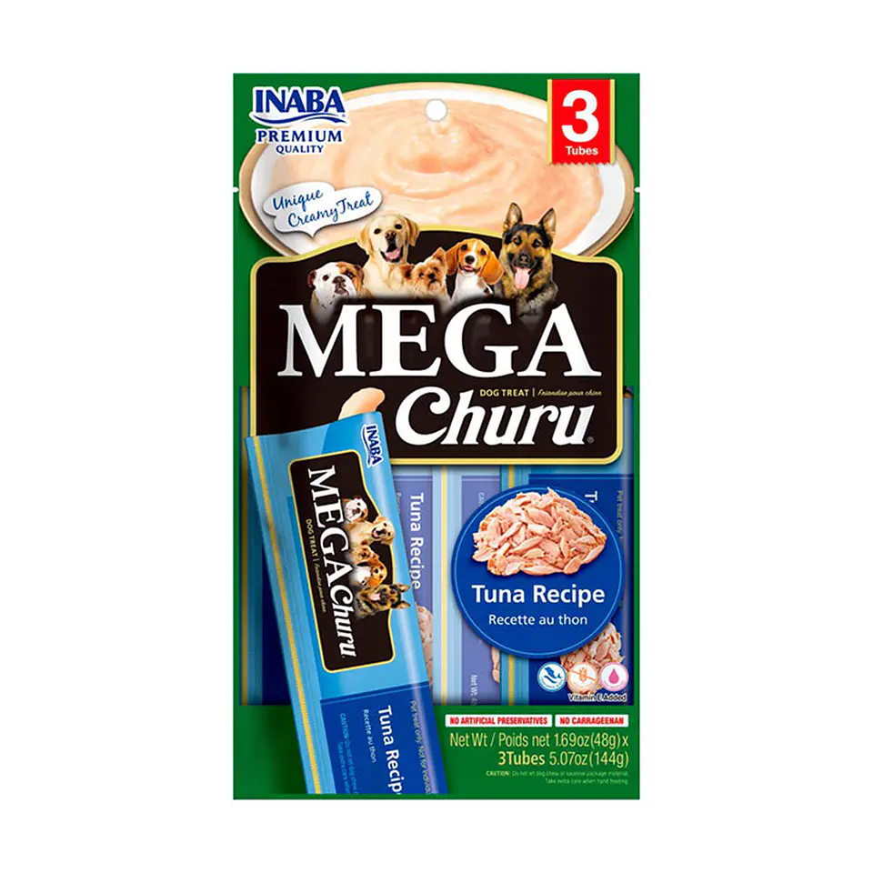 Inaba Mega Churu Dog Atún · 3 Tubos de 48 g 1