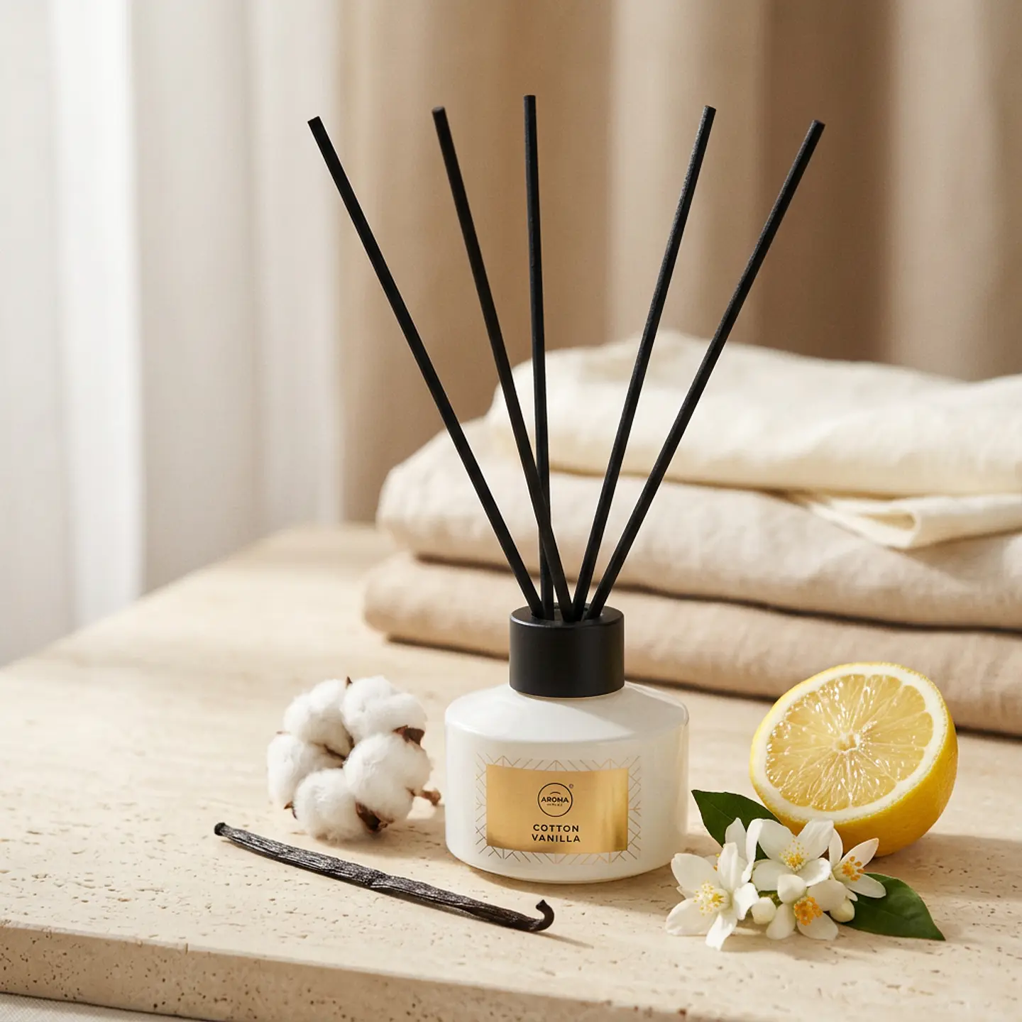 Aroma Home Difusor de Varillas Cotton Vanilla 50 ml 1
