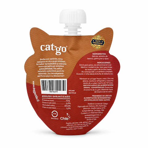 Compota Tasty Catgo Salmón 90 g