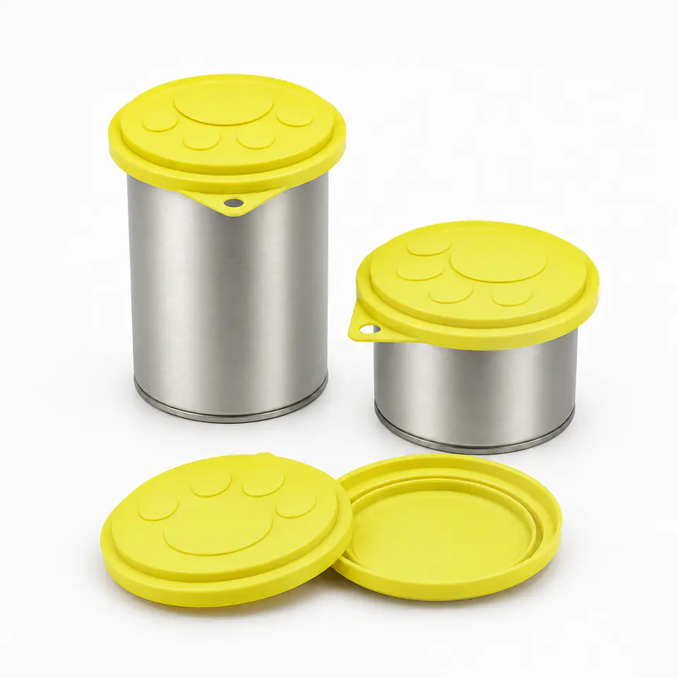 Tapa para Latas de Alimento Húmedo · 9 cm · Morado o Amarillo | Hey!  3
