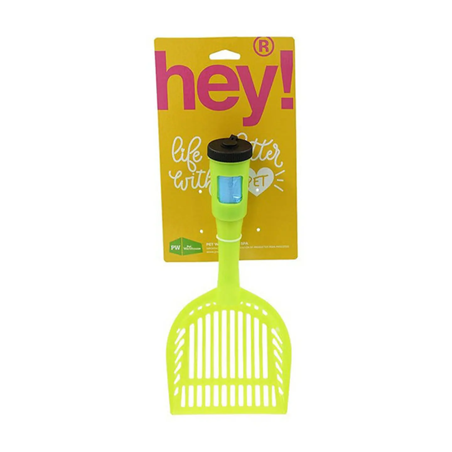 Hey! Pala Sanitaria para Gatos con Dispensador de Bolsas · 28,5 × 13 cm 1
