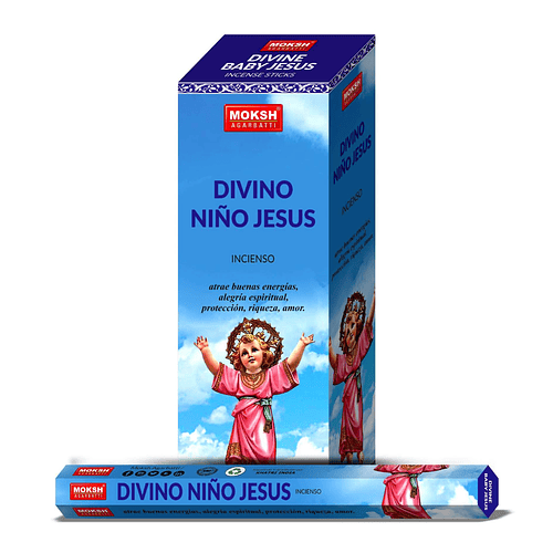 DIVINO NINO JESUS Moksh Incienso Caja de 6 Hexagonal