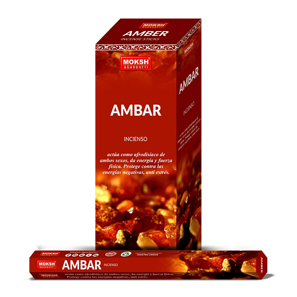 AMBAR Moksh Incienso Caja de 6 Hexagonal