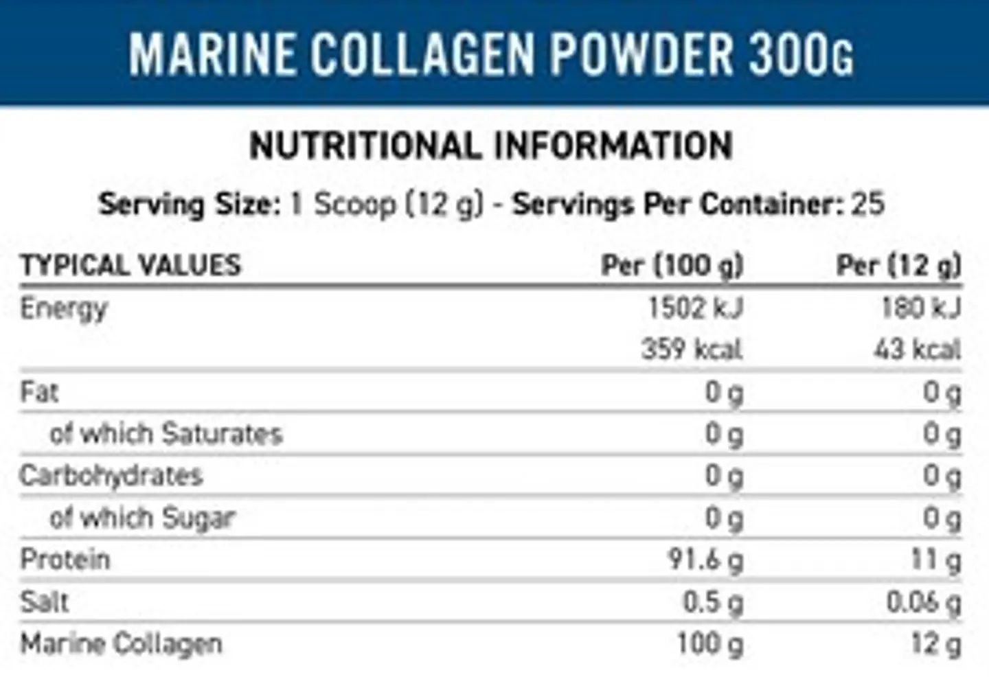 Marine collagen unflavoured 300gr 2