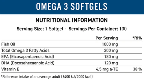 Omega 3 100 sofgels