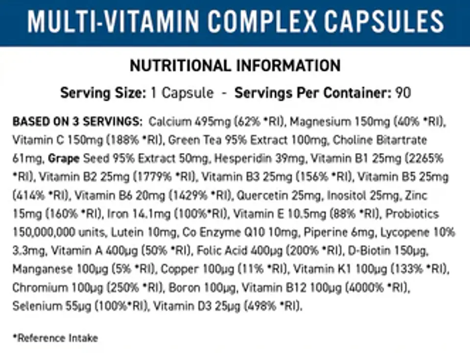 Multi-vitamin complex 90 cápsulas 2