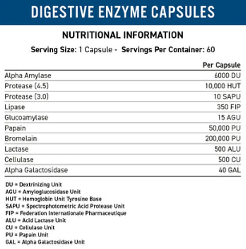 Digestive enzyme 60 cápsulas