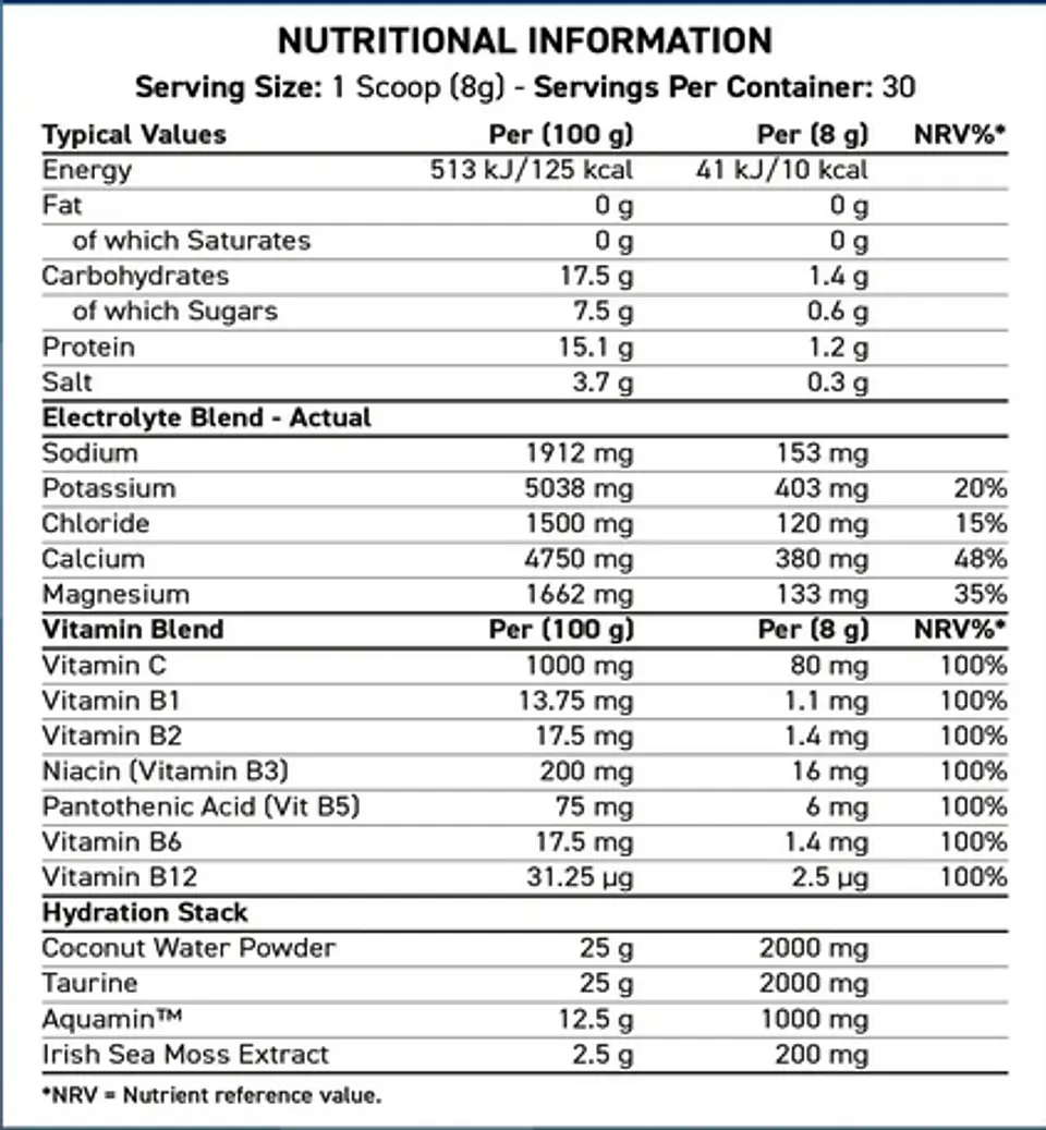 Hydratation electrotye vitamin power 240gr 5