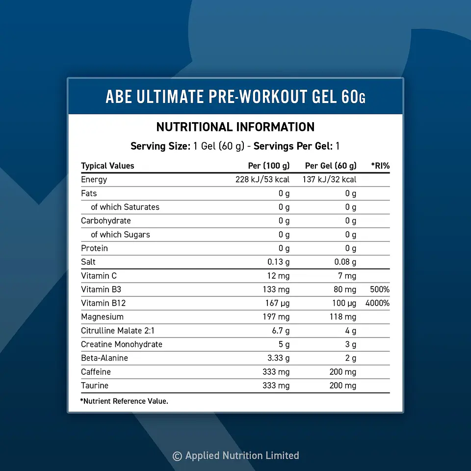 Abe performance pre workout gel 60mlx20un 7