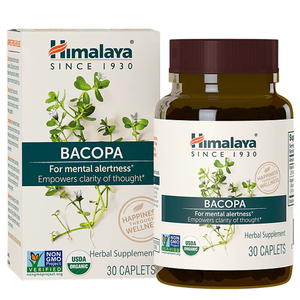 Organic bacopa (brahmi) 30 cápsulas 1