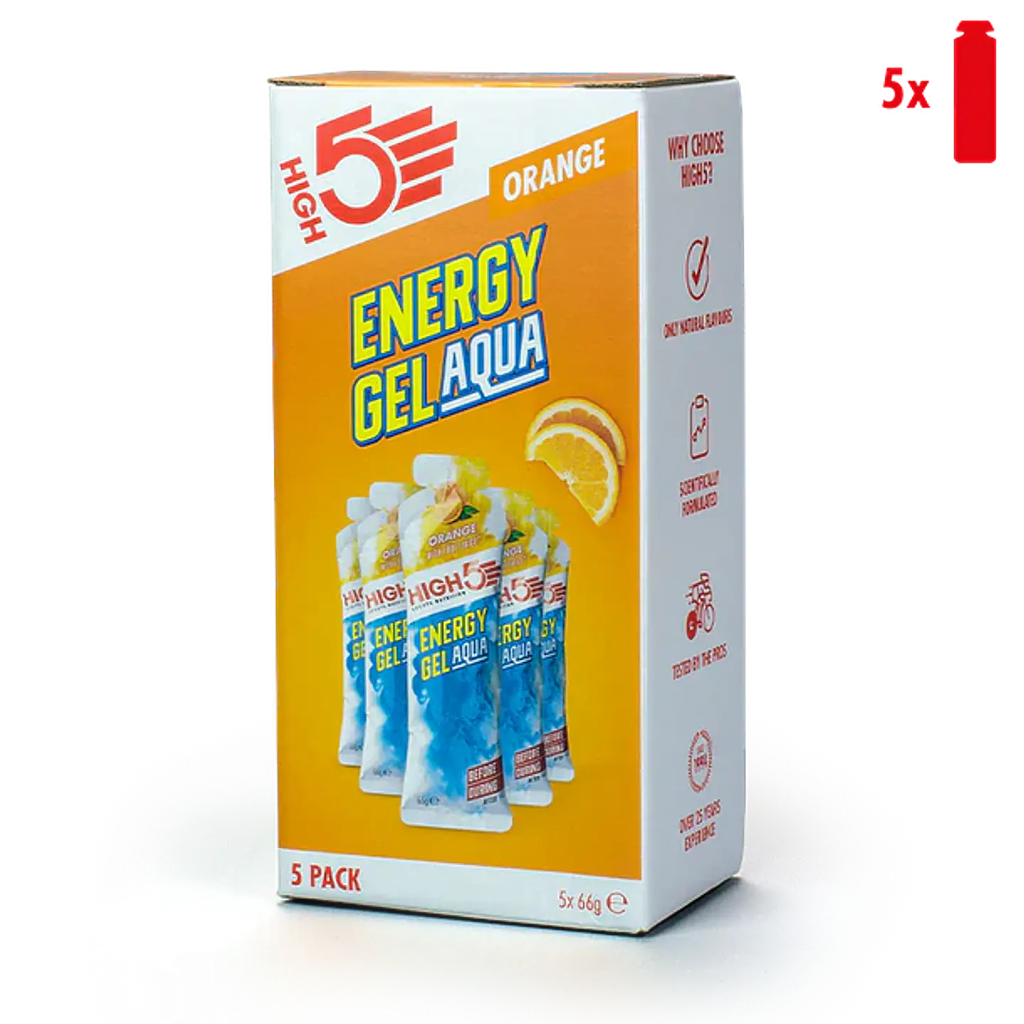 Gel energético aqua 5 Pack laranja 1