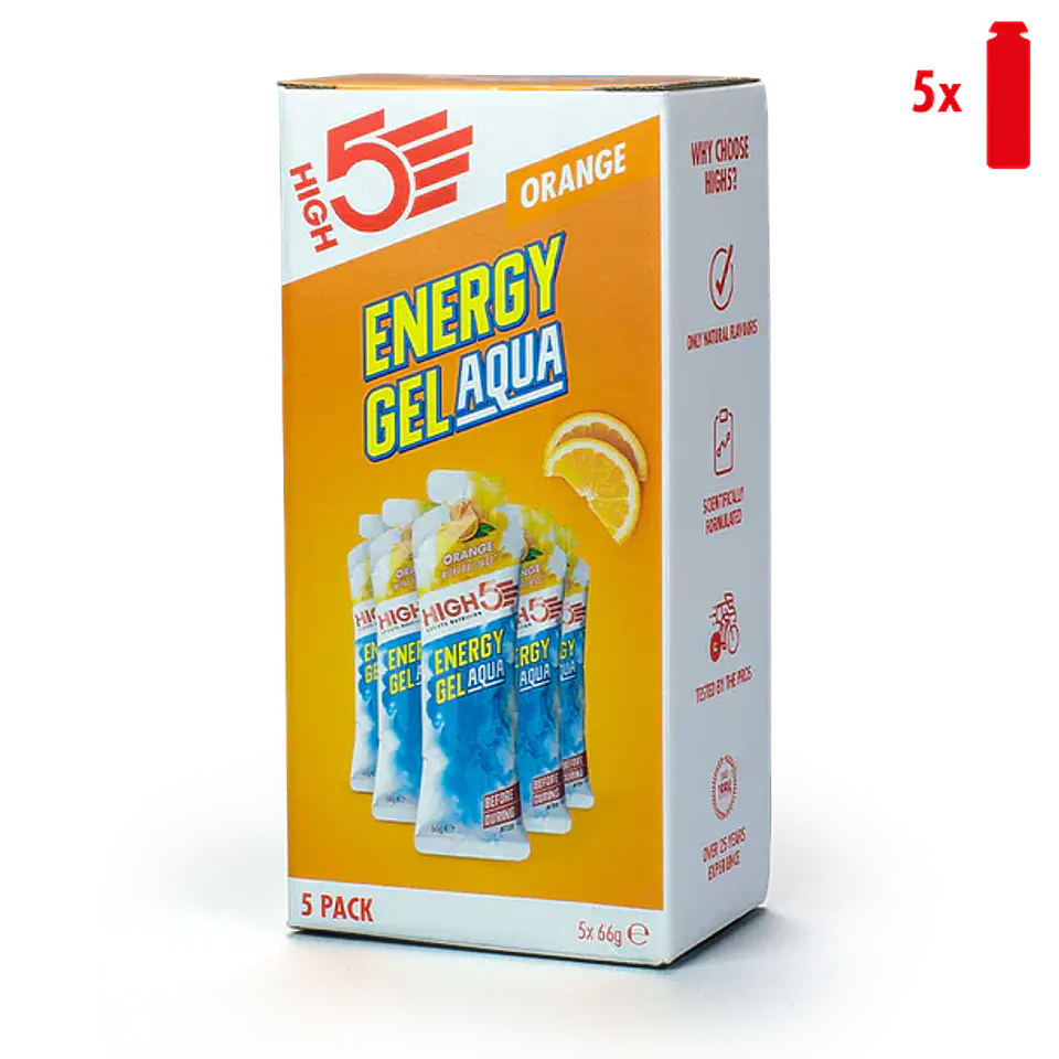Gel energético aqua 5 Pack laranja 1