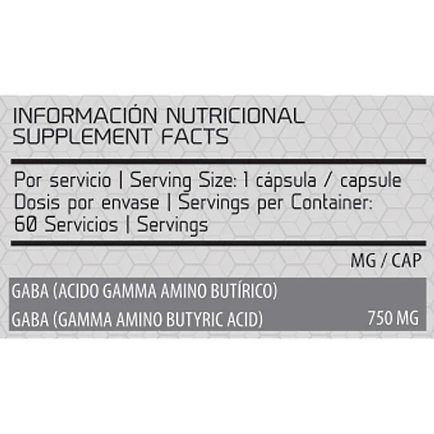 Gaba 750, 60 cápsulas.