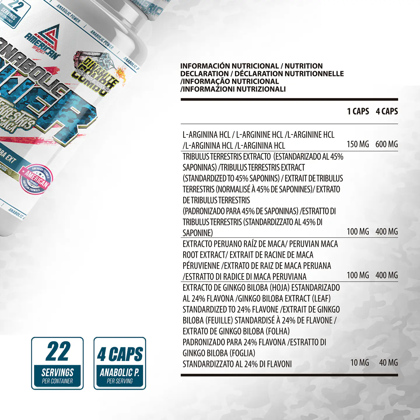 Anabolic Power Tribulus terrestris com Maca 2