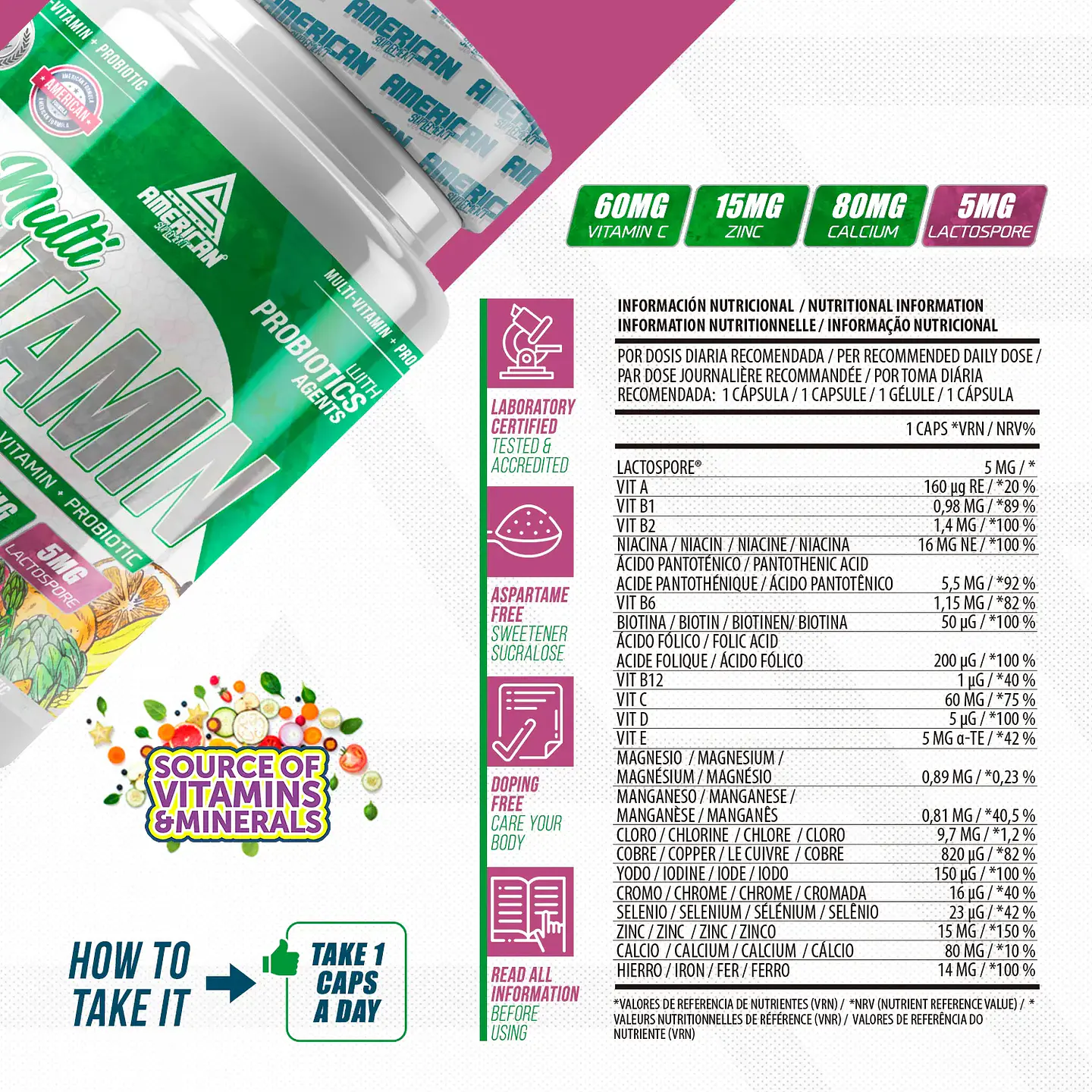Multivitamin+probiotics 60 cápsulas 2