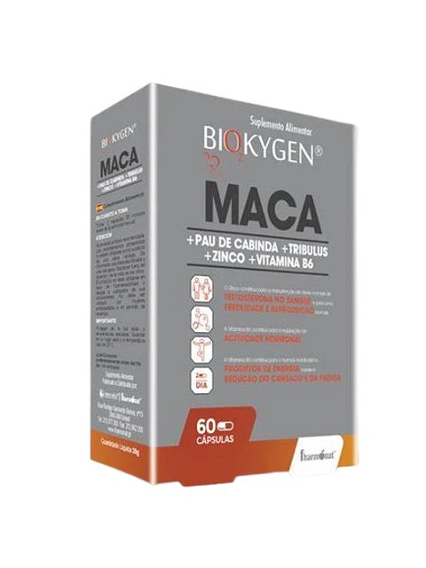 MACA + PAU DE CABINDA +  TRIBULUS + ZINCO + VIT. B6  60 CÁPSULAS