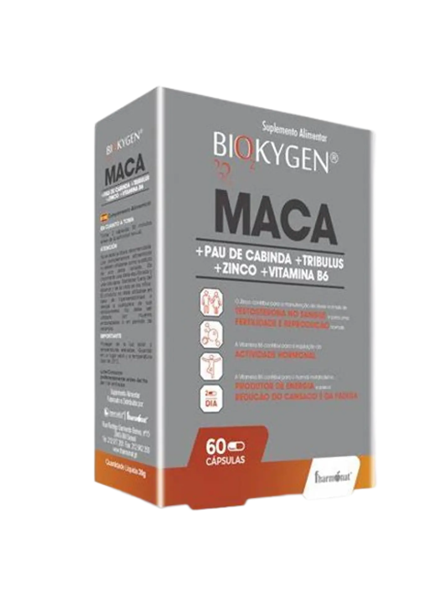 MACA + PAU DE CABINDA +  TRIBULUS + ZINCO + VIT. B6  60 CÁPSULAS 1