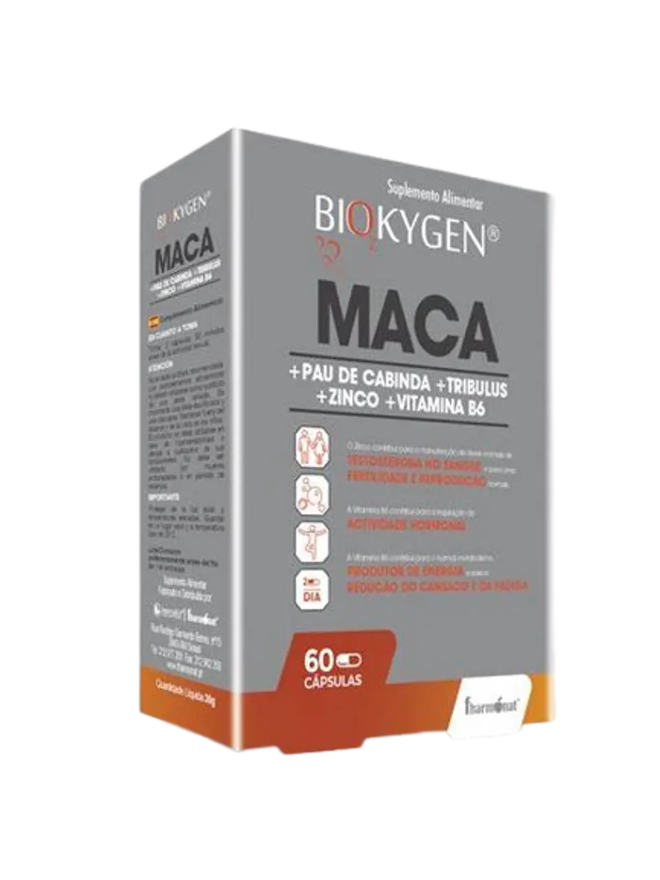 MACA + PAU DE CABINDA +  TRIBULUS + ZINCO + VIT. B6  60 CÁPSULAS 1