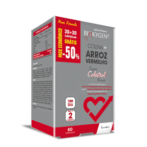 Colina + Arroz Vermelho  30 CÁPSULAS + 30 CÁPSULAS GRÁTIS