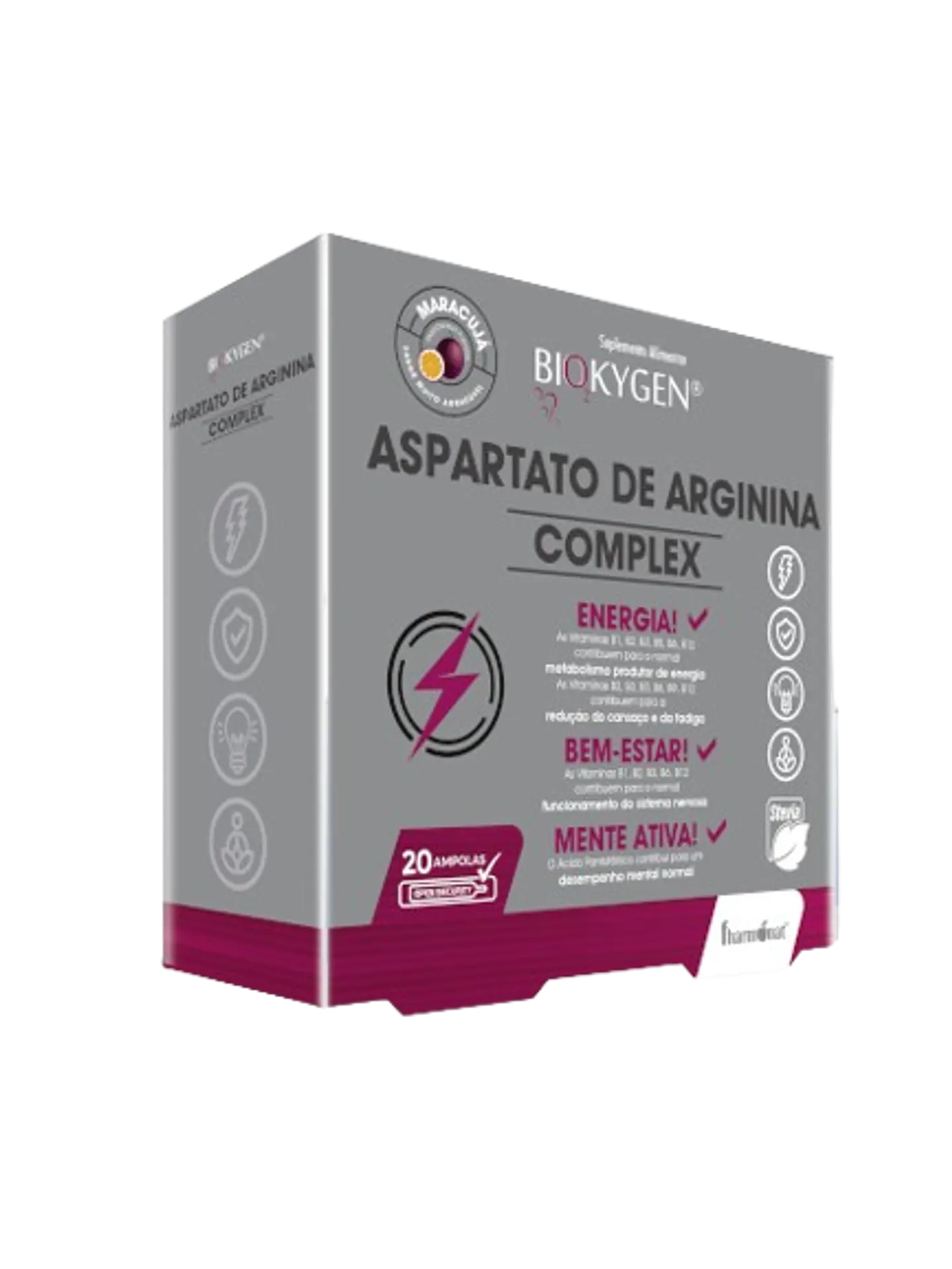 Biokygen Aspartato de Arginina Complex Maracujá – 20 ampolas  1