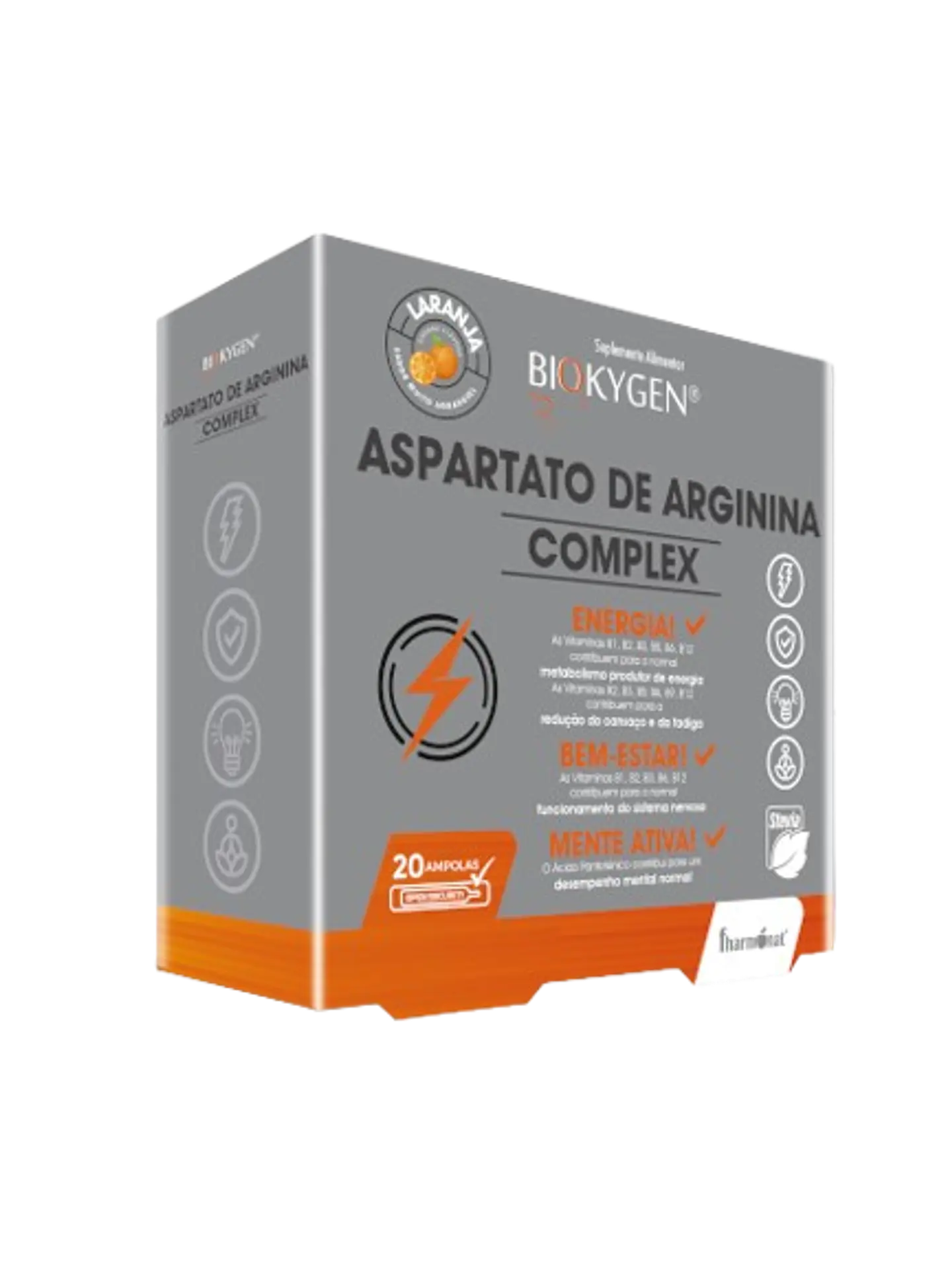 Biokygen Aspartato de Arginina Complex Laranja – 20 ampolas 1