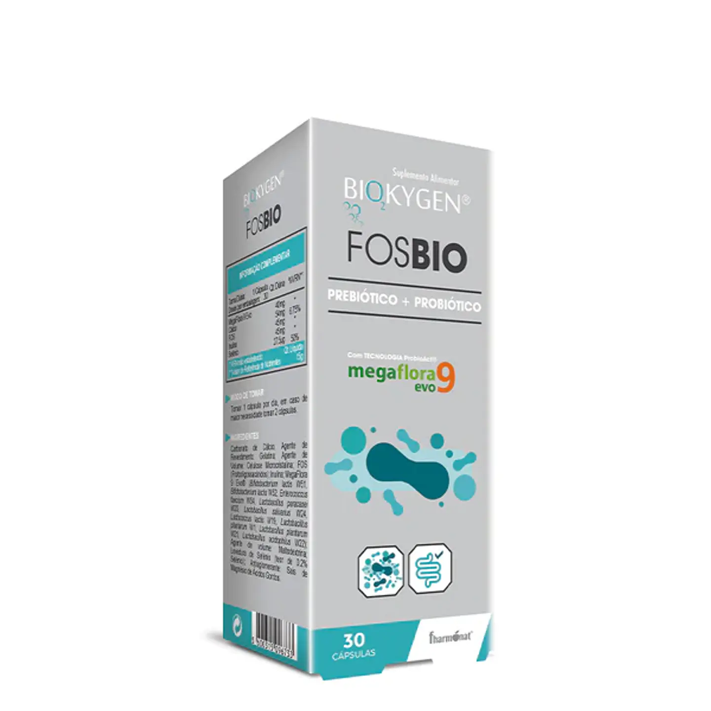 Biokygen Fosbio Prebiótico + Probiótico Cápsulas x30 1