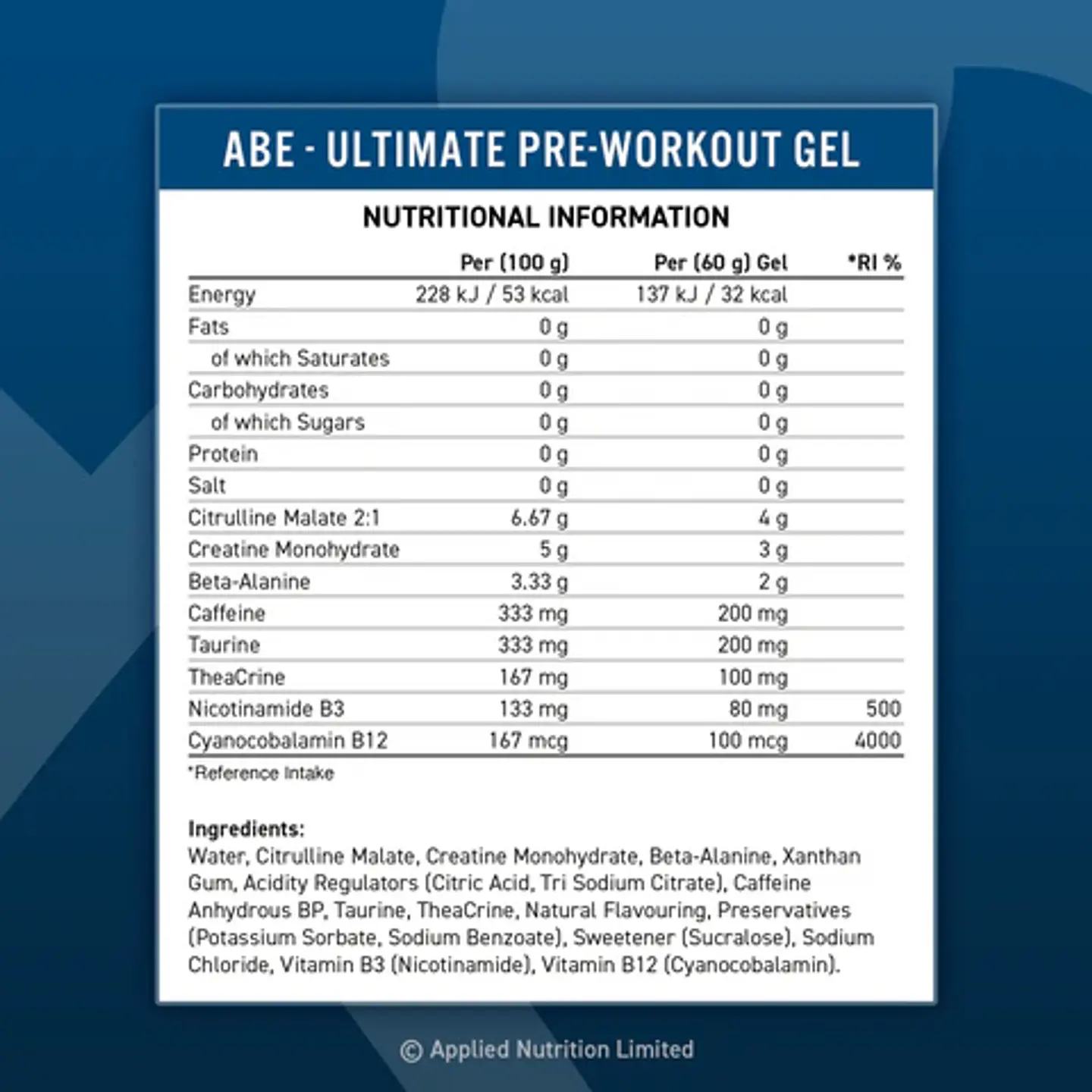 ABE Pre-Workout Gel (20x60g) 7