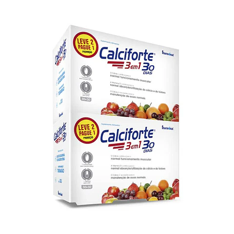 Calciforte 3 em 1 30+30 Cápsulas