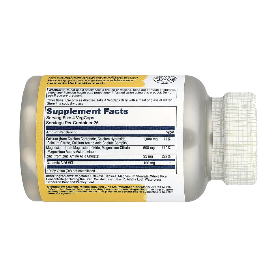 Calcium, Zinc & Magnesium (100 Tabs)  2