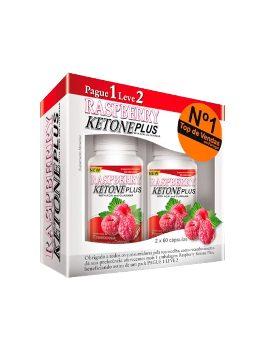 Raspberry Ketone Plus Pague 1 Leve 2 – 60+60 cápsulas  1
