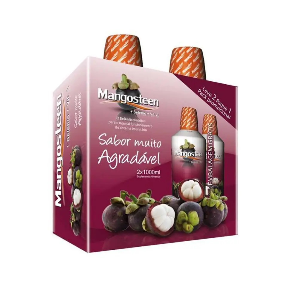 Mangosteen + Selénio + Vitamina A, 2x1000ml  1