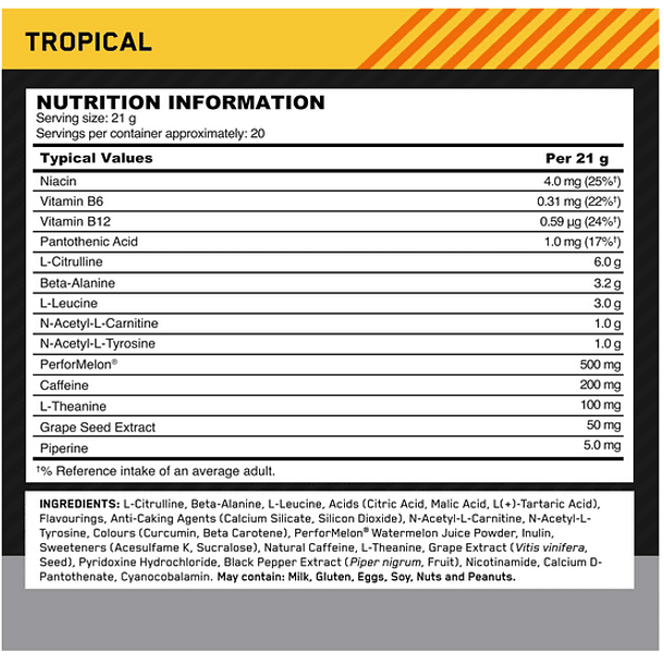 PRE WORKOUT GOLD STANDARD 420 GR 6