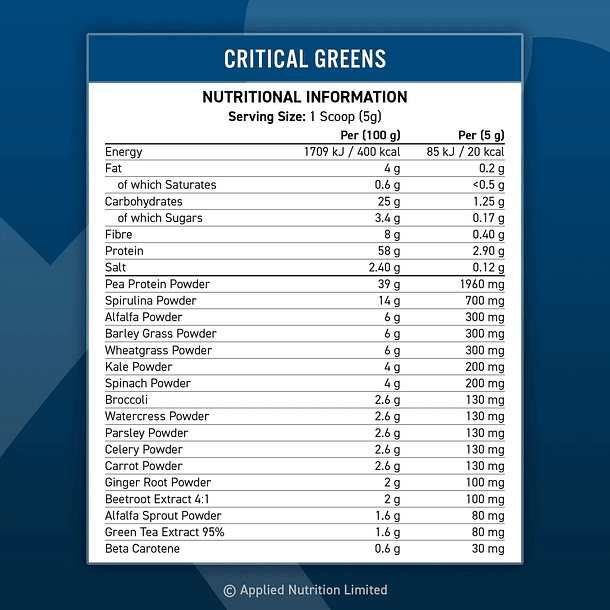 Critical Greens Powder Unflavoured 50 Servings 2